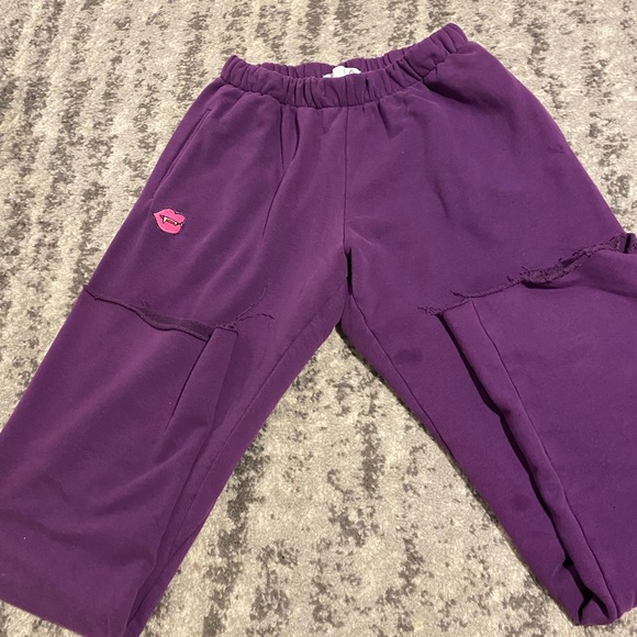 Natasha Zinko Pants - Natasha Zinko Purple Kids Sweatpants